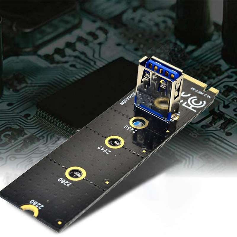 Ngff Slot Adapter Card+pcie 1x to 16x 6pin Graphics Card
