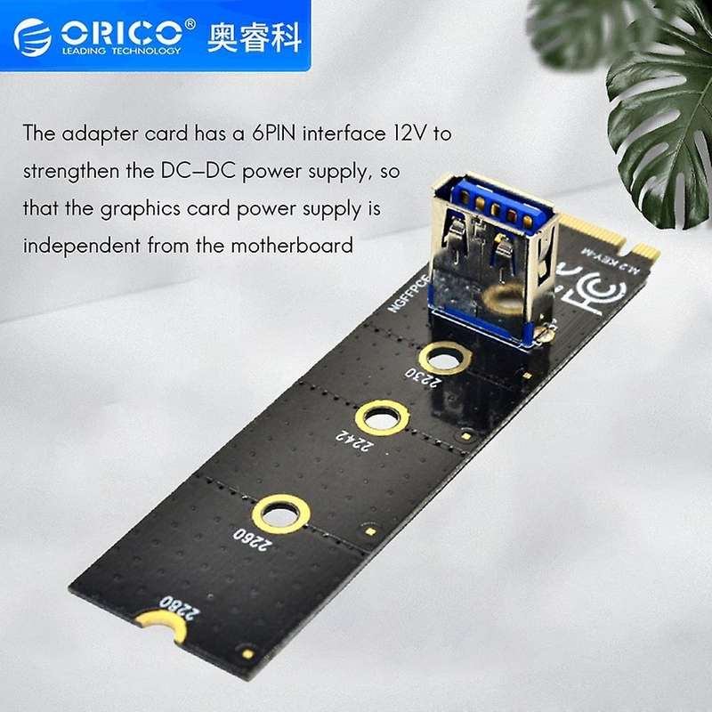 Ngff Slot Adapter Card+pcie 1x to 16x 6pin Graphics Card