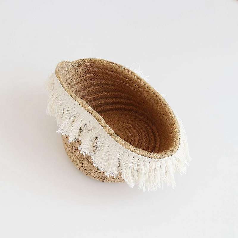 Cotton Rope Storage Baskets Kids Hand Woven Baskets Candy Storages C
