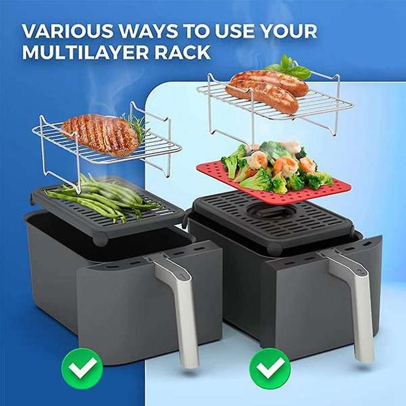 Air Fryer Rack for Double Basket Air Fryers for Ninja Foodi Dz201/401