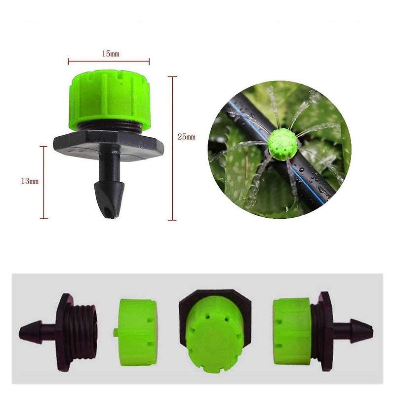 100pcs 1/4inch Adjustable Drip Irrigation System Watering Sprinklers
