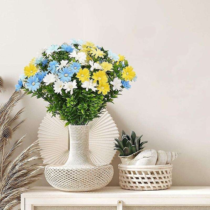 6 Bouquets Daisies Artificial Flowers Faux Silk Daisy Wildflowers