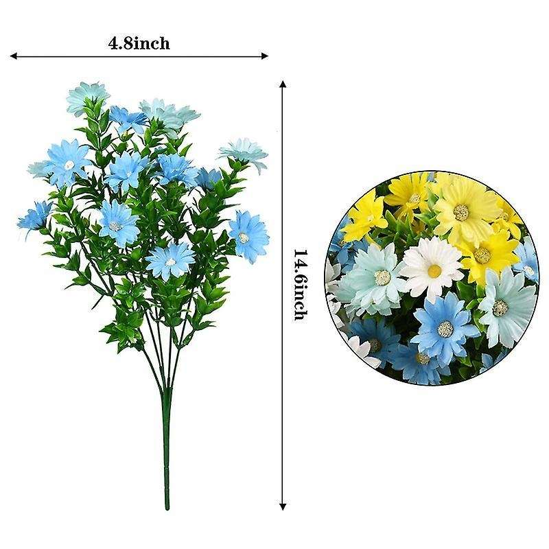 6 Bouquets Daisies Artificial Flowers Faux Silk Daisy Wildflowers