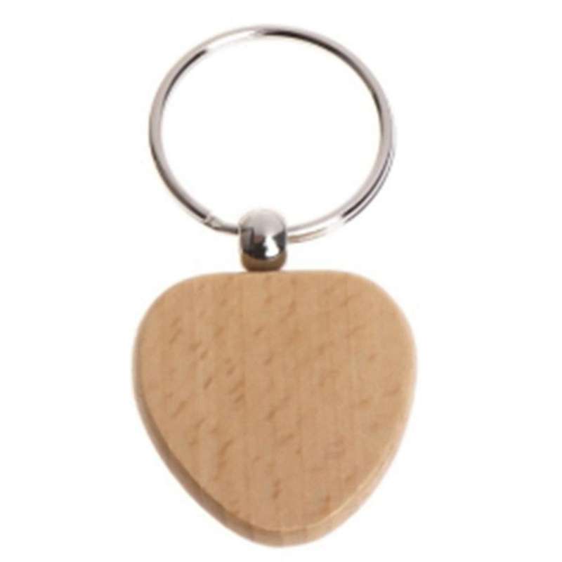 12pcs Blank Heart-shaped Wooden Key Chain Diy Wood Keychains Key Tags