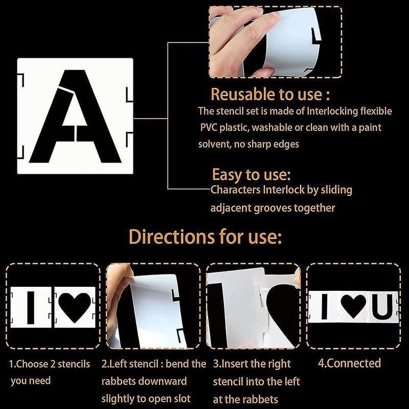 46-piece Letter Template Symbol Digital Craft Template,reusable A