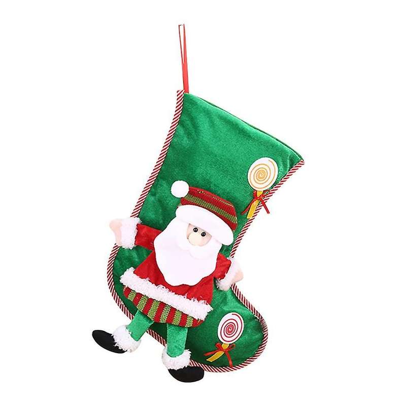 Christmas Stocking Xmas Tree Hanging Candy Gift Bag, Santa Claus