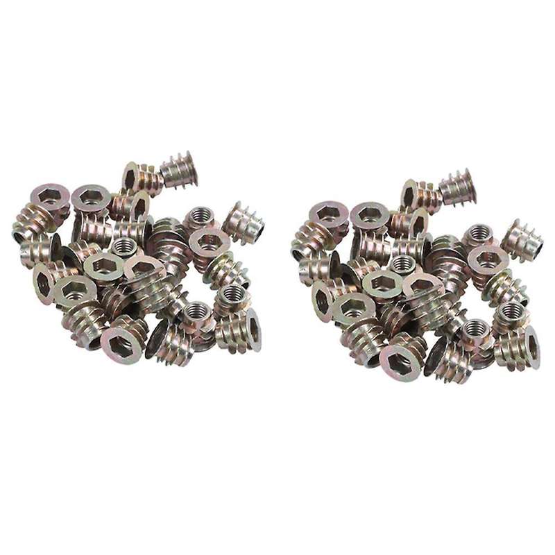 30 Pcs M6x10mm Hex Socket Screw In Thread Insert Nut for Wood