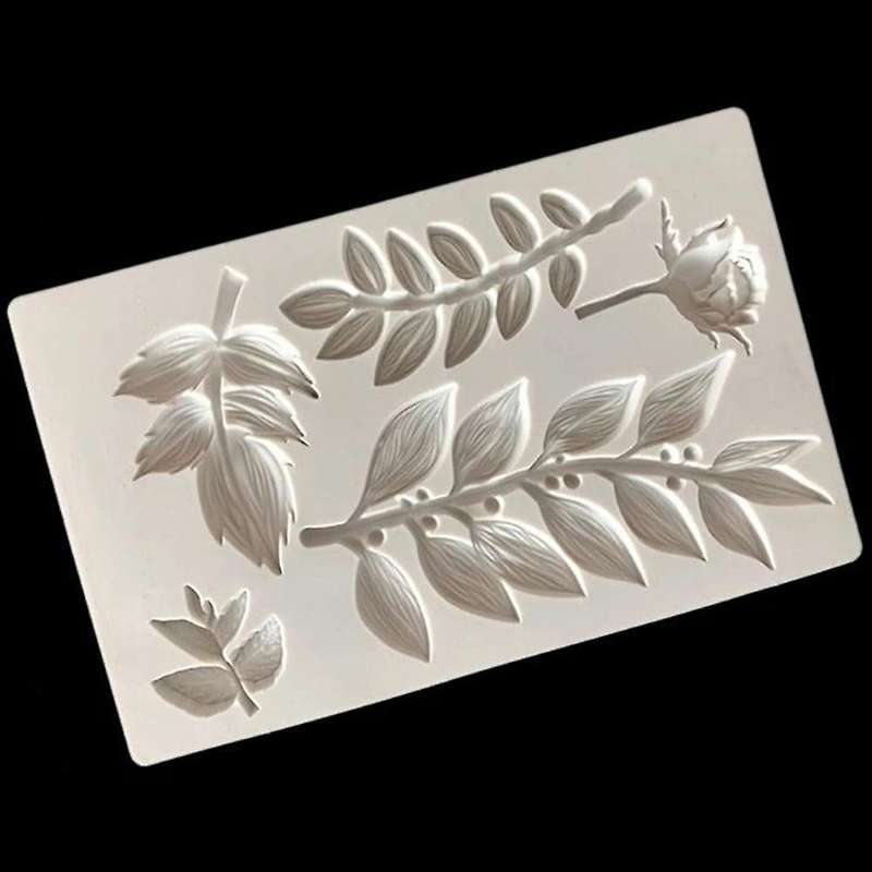 Rose Flower Leaf Vine Branch Silicone Mold Clay Fondant Mold