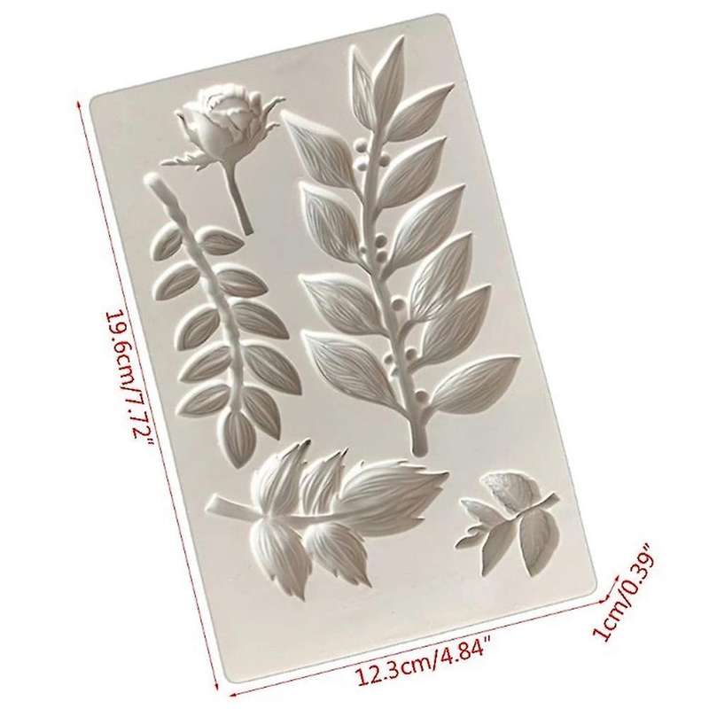 Rose Flower Leaf Vine Branch Silicone Mold Clay Fondant Mold