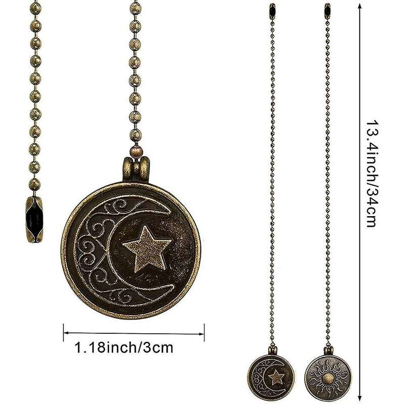 4pcs Ceiling Fan Pulls, Fan Pull Chain Set with Connector,bronze