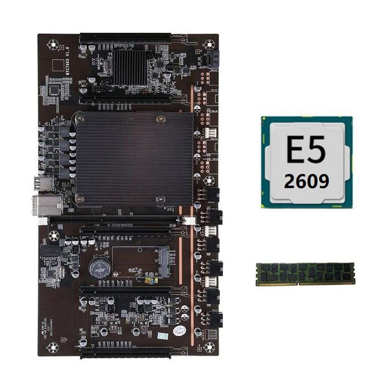 X79 H61 Btc Mining Motherboard with E5 2609 Cpu+recc 4g Ddr3 Memory