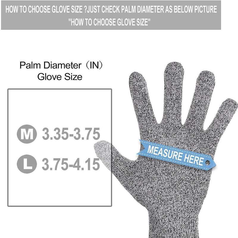 2 Pairs Cut Resistant Gloves Food Grade Level 5 ,for Oyster (large)