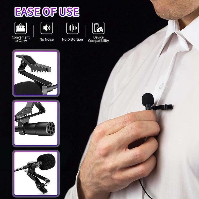 3.5mm Mini Mic Lavalier Microphone,for Interview, Video, Recording