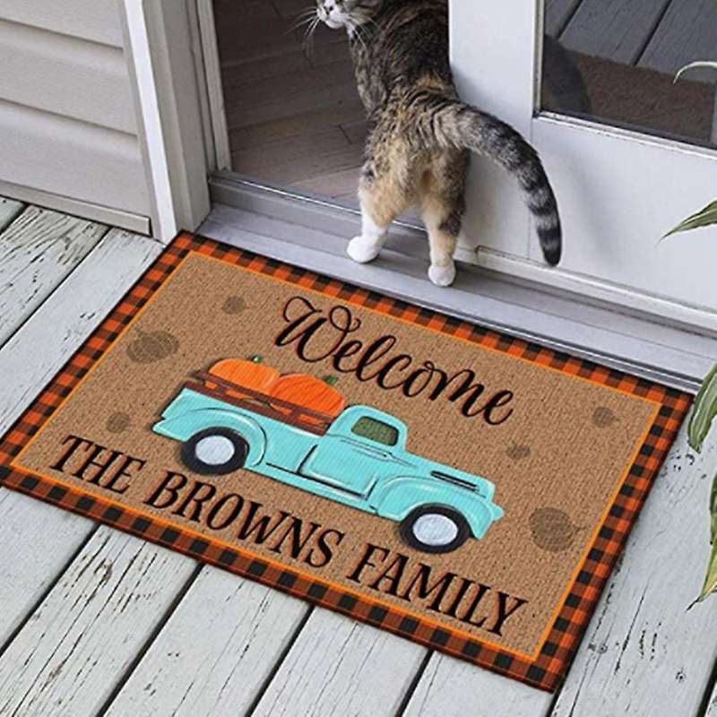 Christmas Halloween Truck Doormat Blanket Front Door Decorations