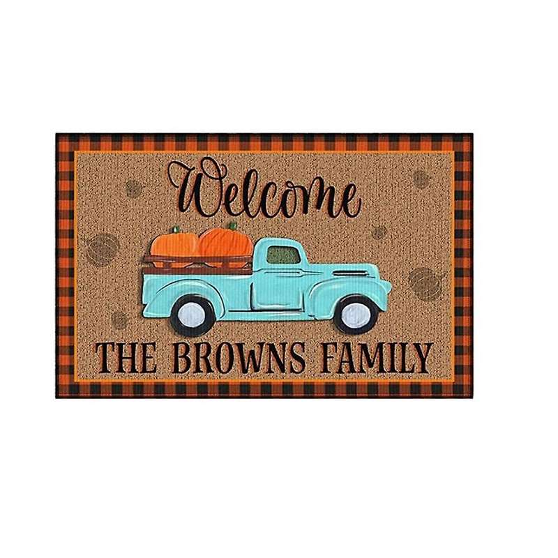 Christmas Halloween Truck Doormat Blanket Front Door Decorations