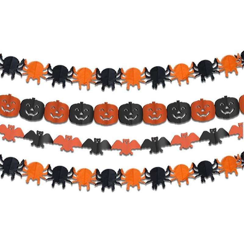 Halloween Hanging Garland Bunting Bat Pumpkin Decor Horror Props C