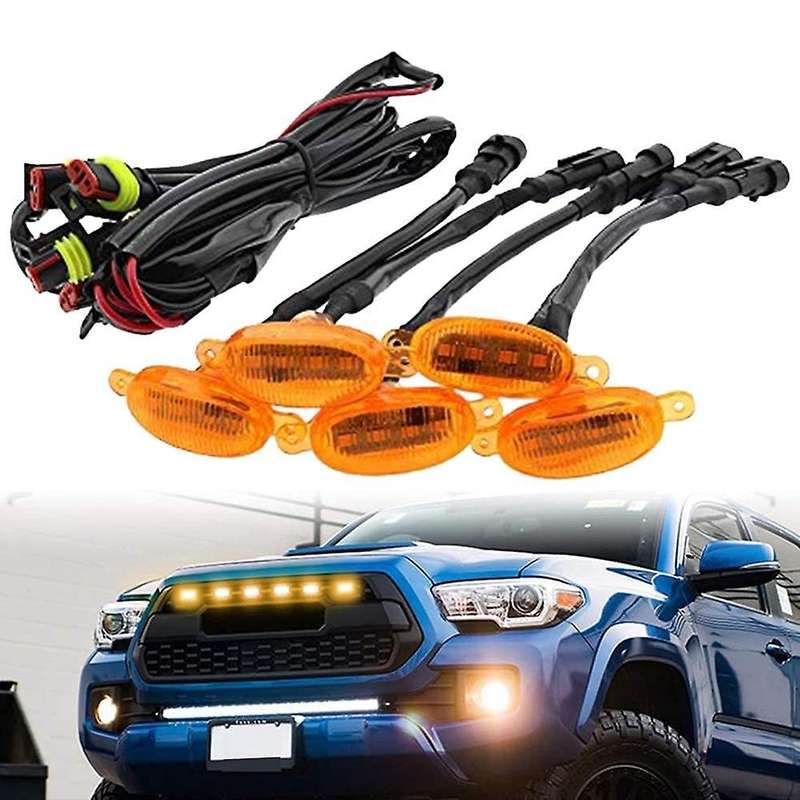 5pcs Car Front Bumper Led Grille Light for Suv Ford F-150 Raptor