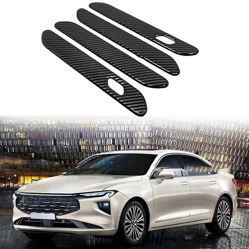 4pcs Car Outside Door Handle Bowl Trim Cover Bright Silver