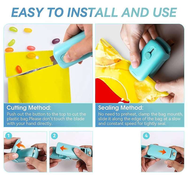 Mini Bag Sealer Handheld Thermal Vacuum Sealer 2 In 1 Heat Sealer