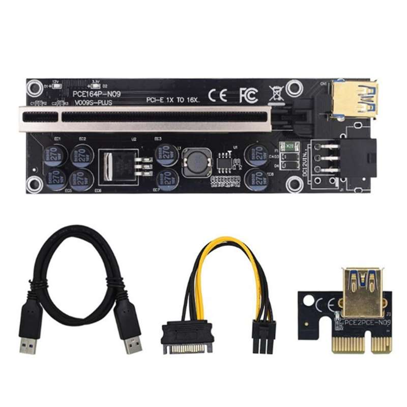 1pcs 009s Plus Riser Card Adapter Card 1x 16x Extender Usb 3.0 Cable