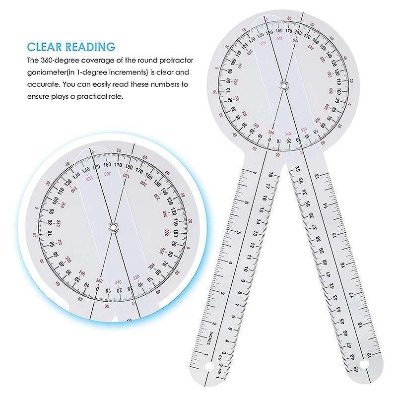 3-piece Goniometer 6/8/12 Inch Occupational Therapy Protractor Tool