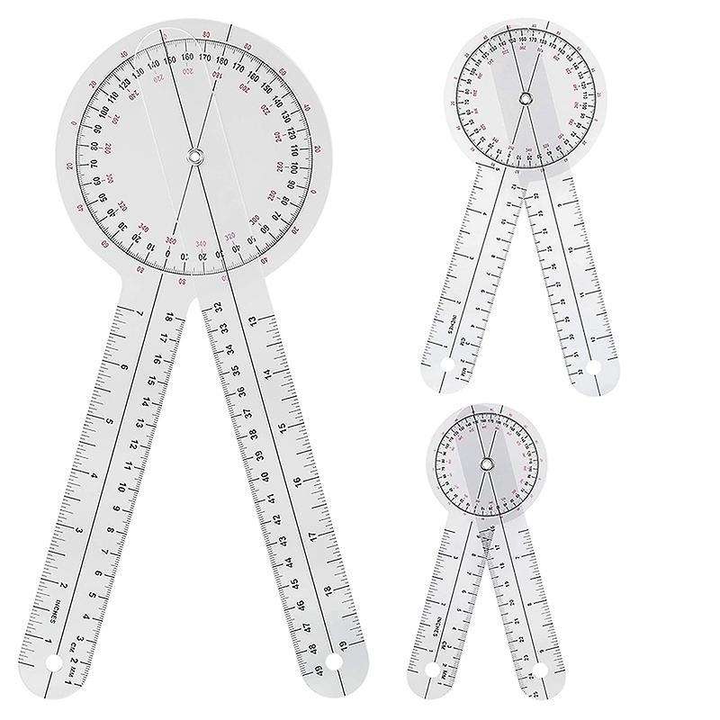 3-piece Goniometer 6/8/12 Inch Occupational Therapy Protractor Tool