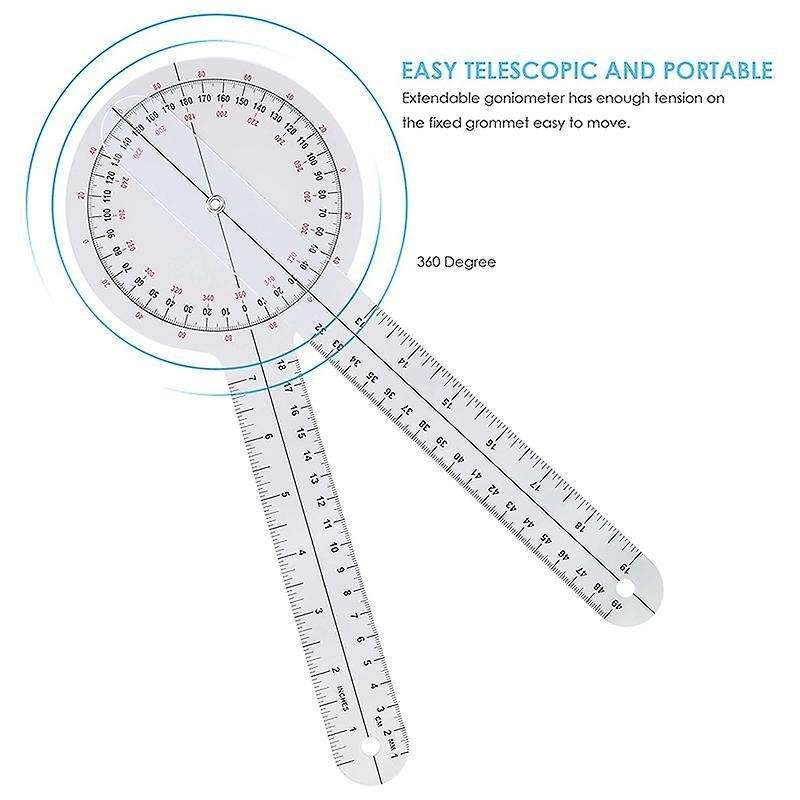 3-piece Goniometer 6/8/12 Inch Occupational Therapy Protractor Tool