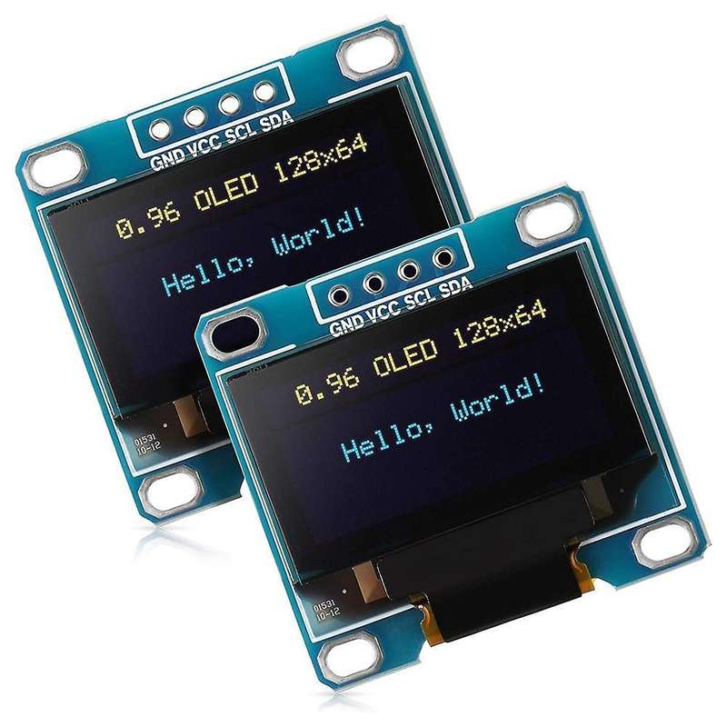 2pcs 0.96 Inch Display Module Ssd1306 Driver Iic for Raspberry Pi