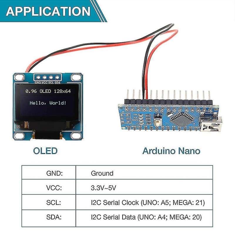 2pcs 0.96 Inch Display Module Ssd1306 Driver Iic for Raspberry Pi