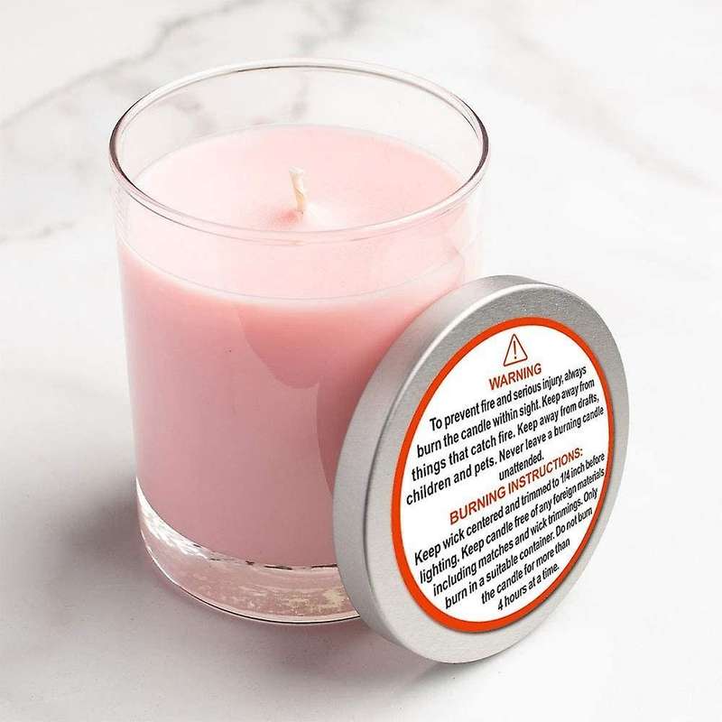 500pcs 3.8cm Warning Label Candle Jar Container Sticker Waterproof