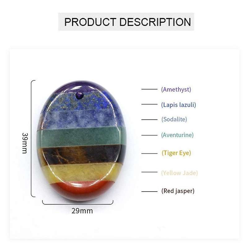 7 Chakra Energy Rainbow Natural Palm Stones Natural Gem Pocket,b