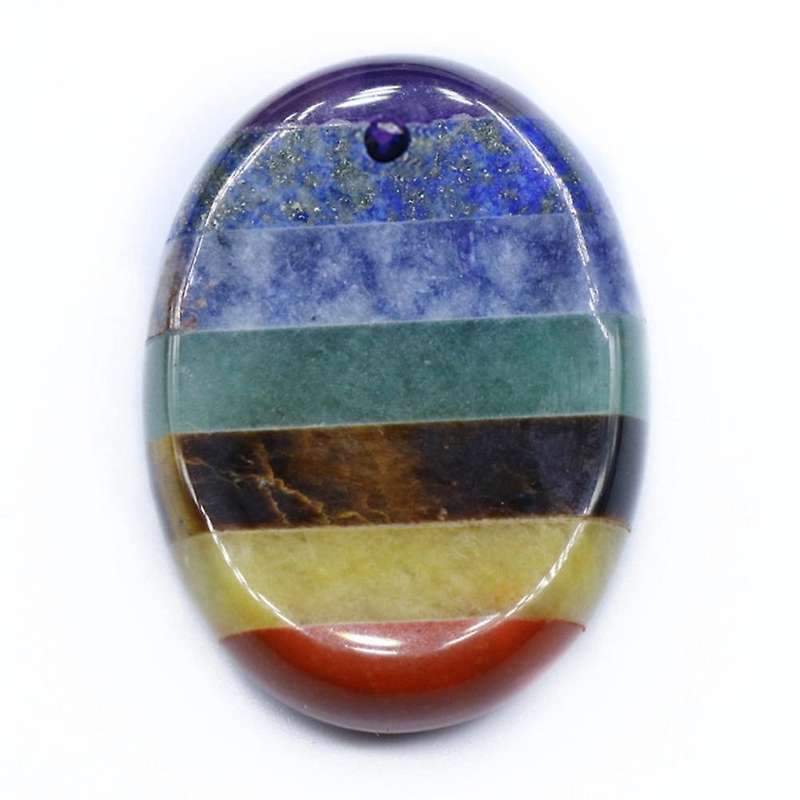 7 Chakra Energy Rainbow Natural Palm Stones Natural Gem Pocket,b