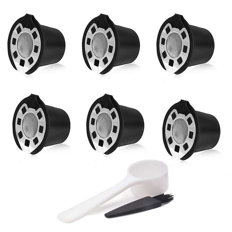 For Nespresso Stainless Steel Coffee Capsule Basket Black 6pcs