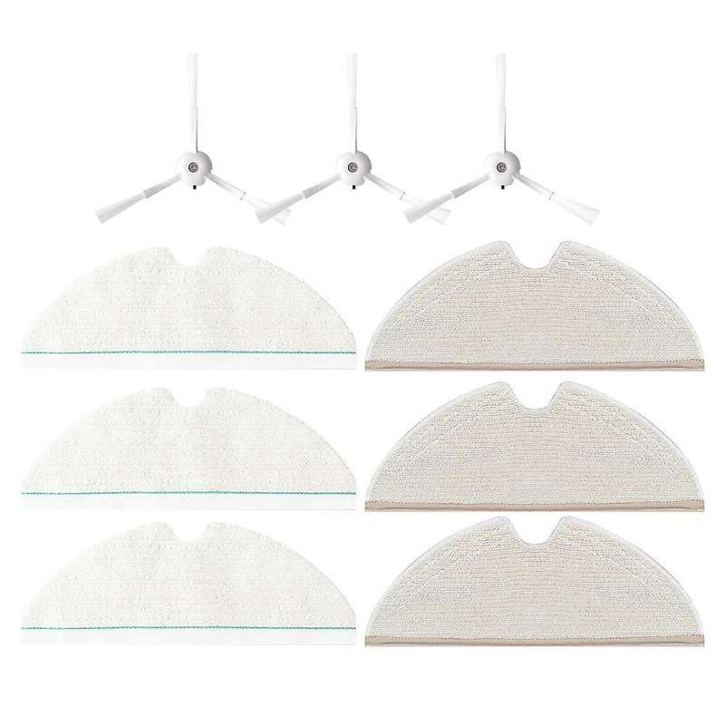 9pcs for Roborock T8/q7 Max/ Max+ Robot Washable Mop Cloth Side Brush