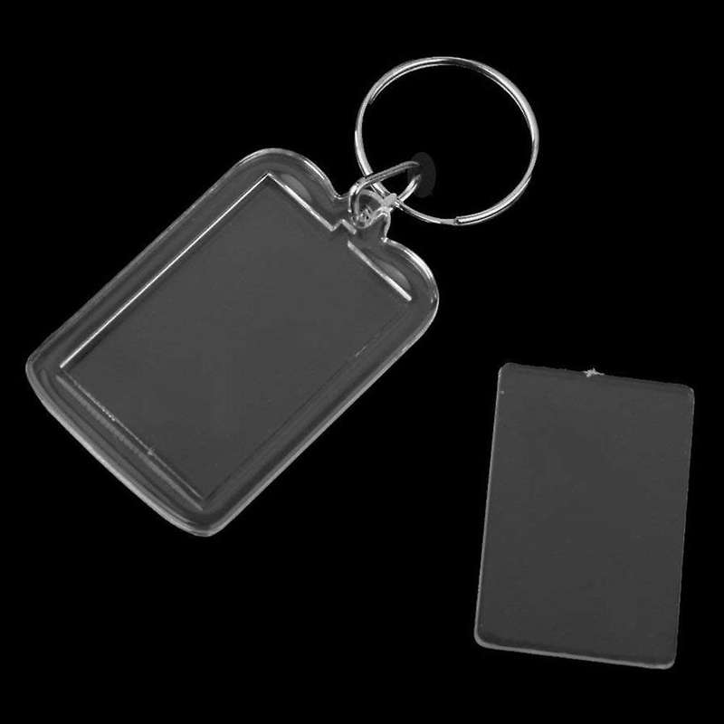 10pcs Porte-cles Anneau Diy Cadre Photo Vierge Rectangle 3.3x5cm