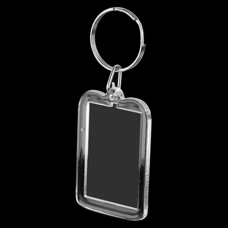 10pcs Porte-cles Anneau Diy Cadre Photo Vierge Rectangle 3.3x5cm