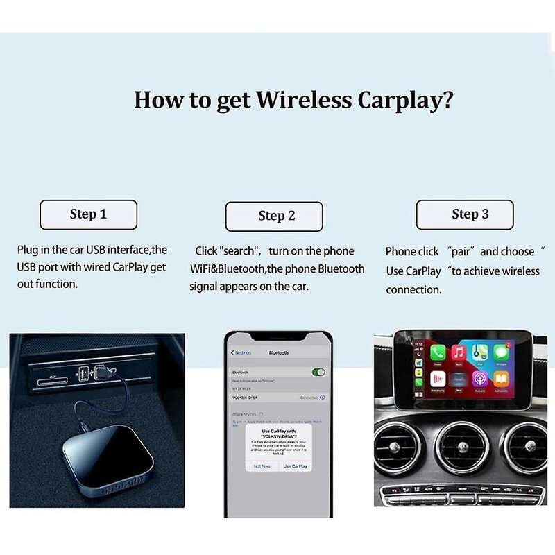 Wired to Wireless Carplay Adapter for Iphone,wireless Carplay Dongle