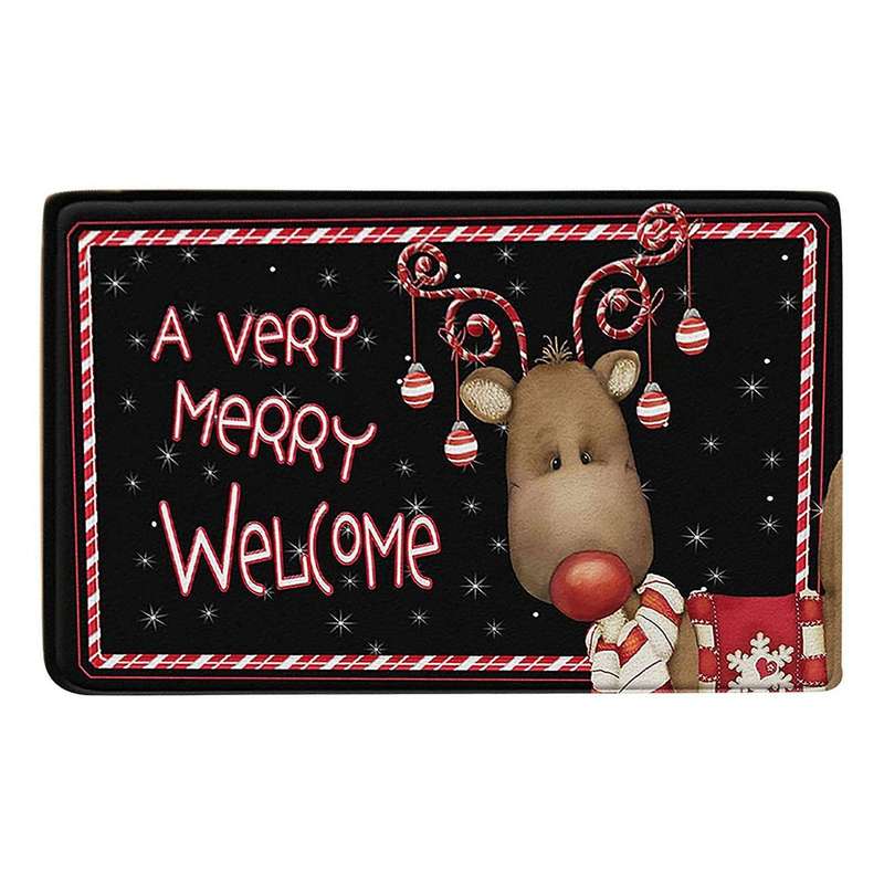 Christmas Doormat Welcome Decor Santa Claus Door Mat Kitchen Mat C