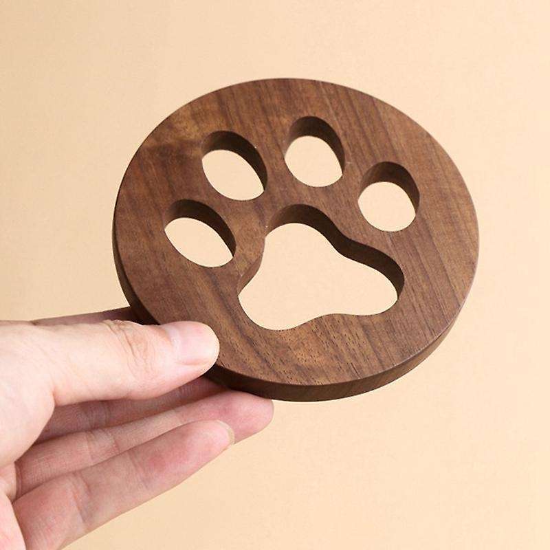 Solid Wood Tea Coaster Kungfu Tea Cup Holder Wooden Creative, B