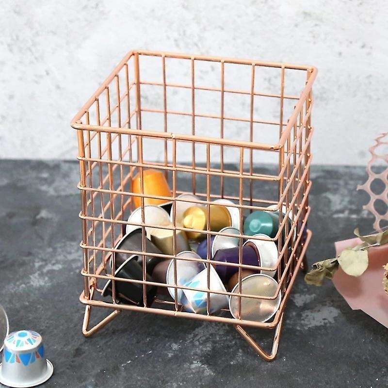Coffee Capsule Holder Iron Basket for Nespresso Capsules Rose Gold