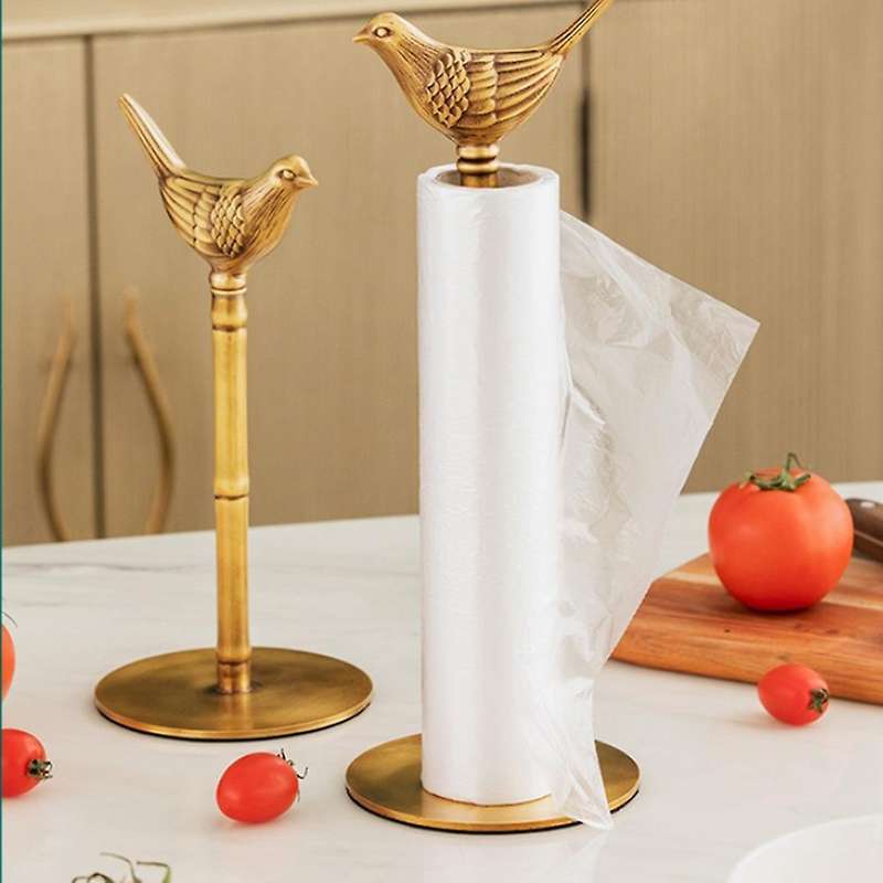 Vintage Brass Bird Tissue Holder Kitchen Roll Paper Storage C