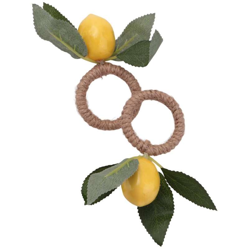 Lemon Napkin Rings Set,lemon Vine Napkin Rings,for Home,holiday Decor
