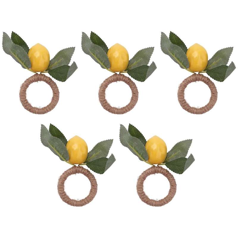 Lemon Napkin Rings Set,lemon Vine Napkin Rings,for Home,holiday Decor