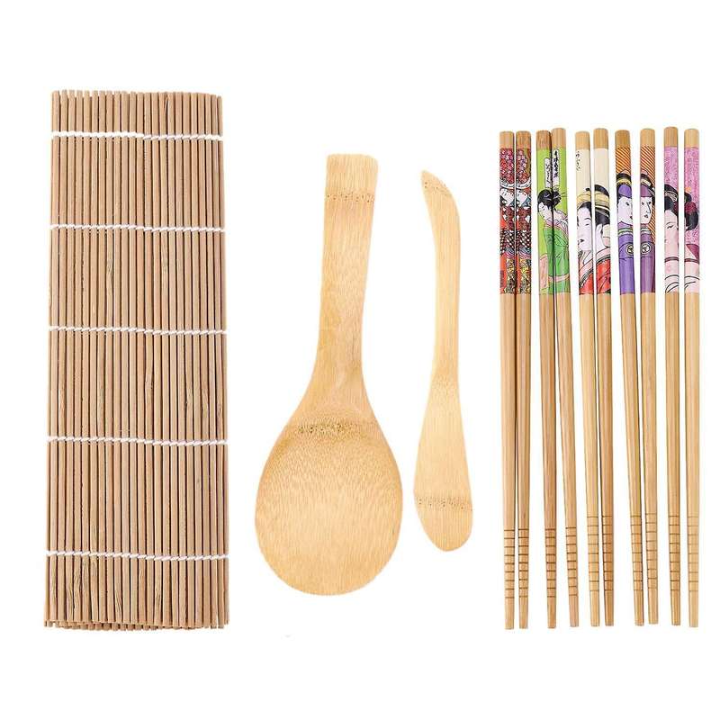 9pcs/set Diy Sushi Maker Set Rice Mold Kitchen Sushi Making Tool Kit