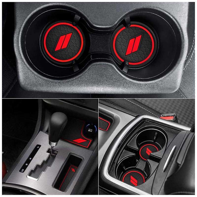 6pcs/set Car Coasters Water Cup Holder Insert Mats for Dodge 2015- 22