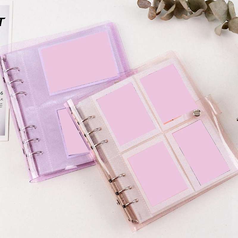6 Holes Loose-ring Binder with 200, 5 Inch Photos Album, Purple