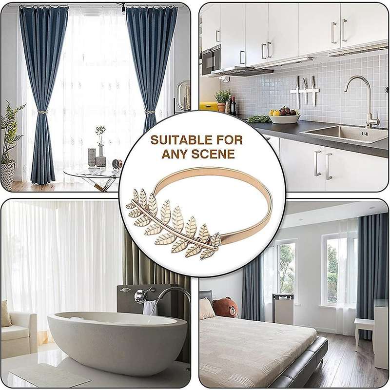 2 Pcs Pack Spring Design Of Curtain Hanger Fits Most Curtains Gold