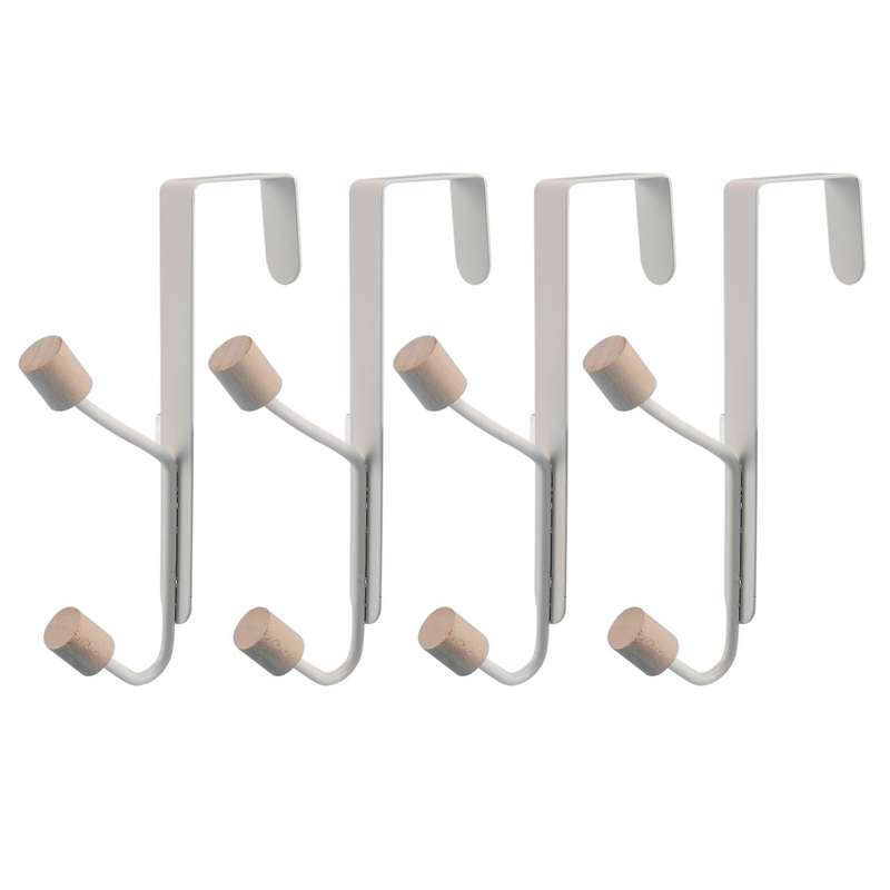 4pcs Punch-free Carbon Steel Door Rear Hook Clip-on Two-link Hook