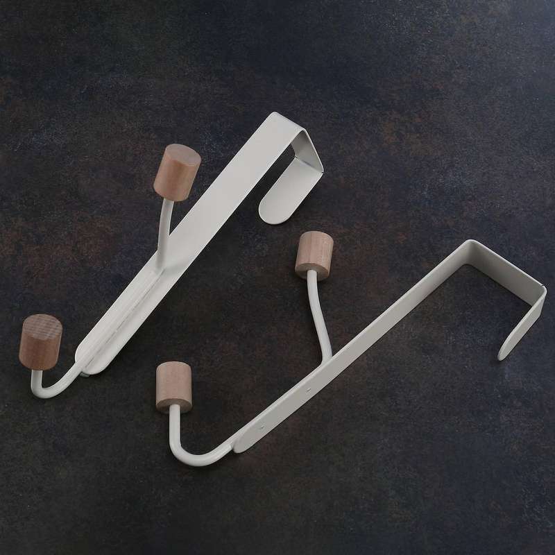 4pcs Punch-free Carbon Steel Door Rear Hook Clip-on Two-link Hook