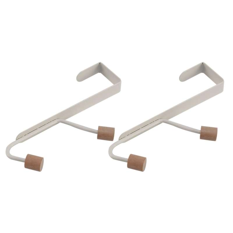 4pcs Punch-free Carbon Steel Door Rear Hook Clip-on Two-link Hook
